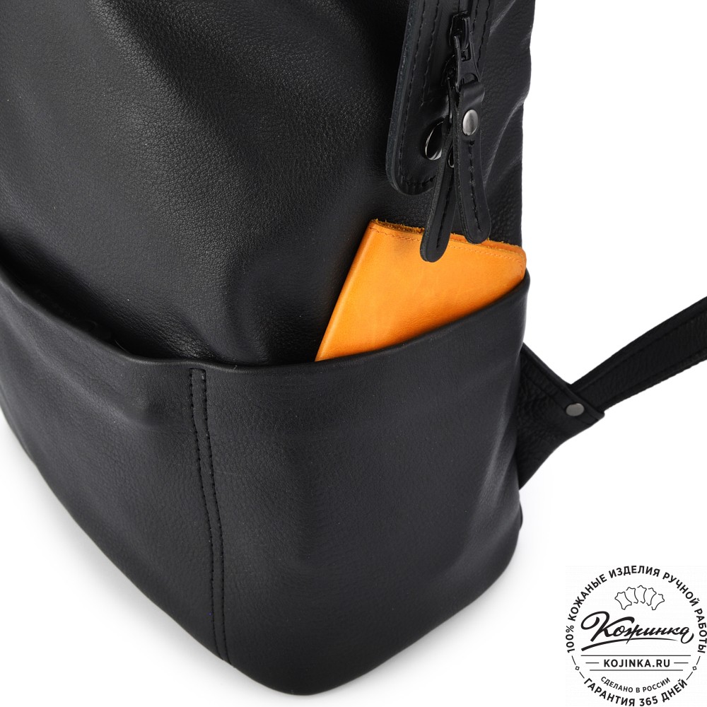 Кожаный рюкзак "Аргентум" (чёрный)